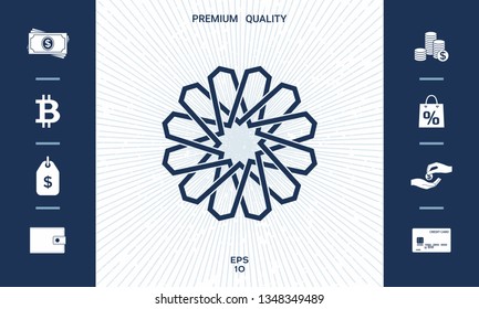 Traditional geometric oriental arabic pattern. Element for your design. Logo