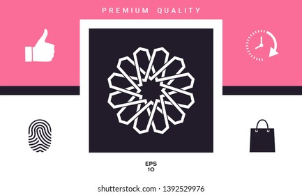 Traditional geometric oriental arabic pattern. Element for your design. Logo