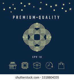 Traditional geometric oriental arabic pattern. Element for your design, logo