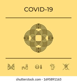 Traditional geometric oriental arabic pattern. Element for your design, logo