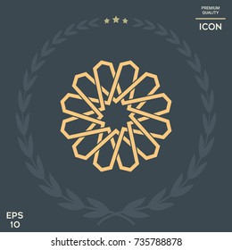 Traditional geometric oriental arabic pattern. Element for your design. Logo
