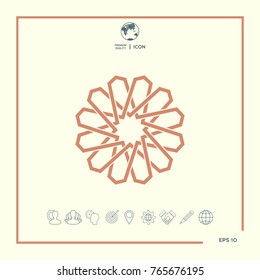 Traditional geometric oriental arabic pattern. Element for your design. Logo