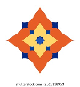 traditional geometric pattern icon symbol for decoration flat design vector