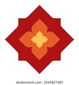 traditional geometric pattern icon symbol for decoration flat design vector