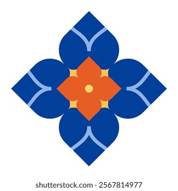 traditional geometric pattern icon symbol for decoration flat design vector