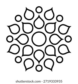 traditional geometric pattern icon symbol for decoration outline design vector