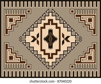 Traditional Geometric Retro Carpet Design