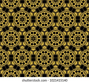 Traditional geometric seamless pattern for wallpaper, textile. Vector illustration