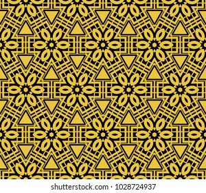 Traditional geometric seamless pattern for wallpaper, textile. Vector illustration