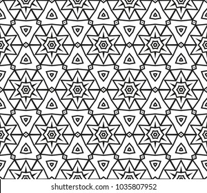 Traditional geometric seamless pattern for wallpaper, textile. Vector illustration