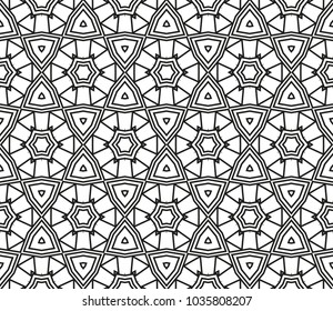 Traditional geometric seamless pattern for wallpaper, textile. Vector illustration