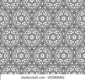 Traditional geometric seamless pattern for wallpaper, textile. Vector illustration