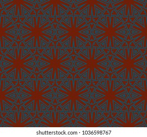 Traditional geometric seamless pattern for wallpaper, textile. Vector illustration