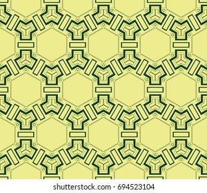 Traditional geometric seamless pattern for wallpaper, textile. Vector illustration