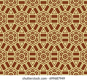 Traditional geometric seamless pattern for wallpaper, textile. Vector illustration