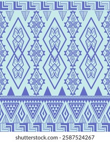 Traditional Geometric Textile Pattern  A digital vector design featuring a symmetrical