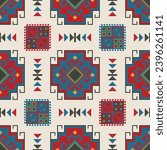 Traditional Georgian folk art embroidery vector pattern