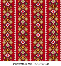 Traditional Georgian folk art embroidery vector pattern