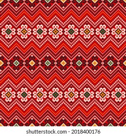 Traditional Georgian folk art embroidery vector pattern