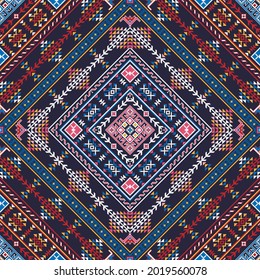 Traditional Georgian folk art embroidery vector pattern