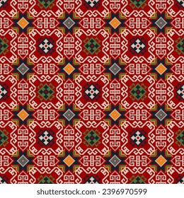 Traditional Georgian folk art embroidery vector pattern