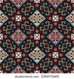 Traditional Georgian folk art embroidery vector pattern