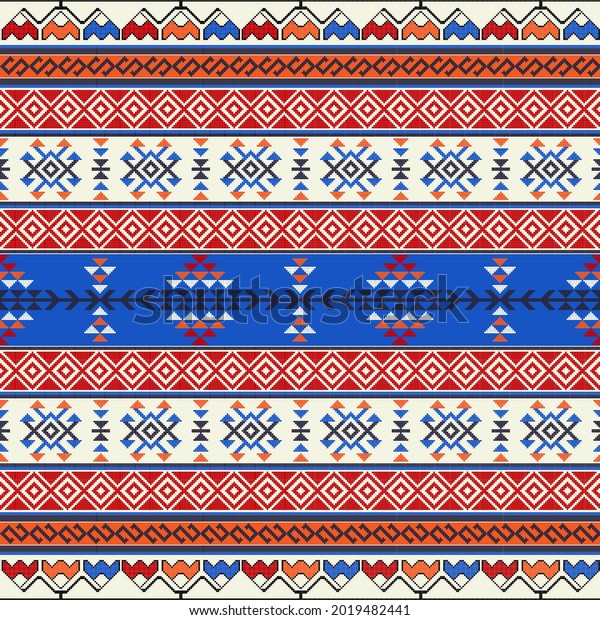 Traditional\
Georgian folk art embroidery vector\
pattern