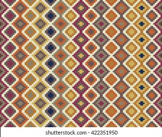 Traditional Georgian pattern with colored with colored rhombs.