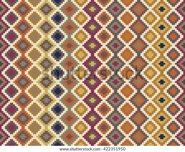 Traditional Georgian Pattern Colored Colored Rhombs Stock Vector ...