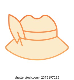 Traditional german cap flat icon. German feather hat orange icons in trendy flat style. Oktoberfest hat gradient style design, designed for web and app. Eps 10