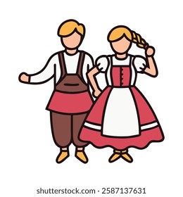 traditional German dancers wearing folk costumes