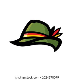 Traditional German hat - isolated vector illustration