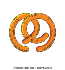traditional german pretzel, bavarian food, oktoberfest festival vector illustration design