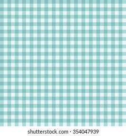 Traditional Gingham pattern in teal color. Seamless checkered vector pattern. Abstract geometric background.