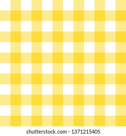 Traditional Gingham pattern in yellow color. Seamless checkered vector pattern. Abstract geometric background.