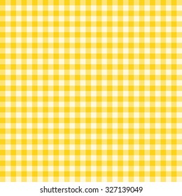 Traditional Gingham pattern in yellow color. Seamless checkered vector pattern. Abstract geometric background.