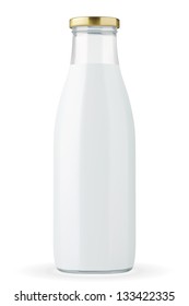 Traditional glass milk bottle