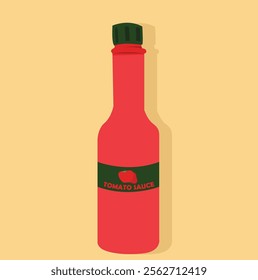 Traditional glass tomato ketchup bottle 