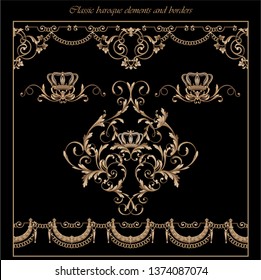 traditional gold baroque elements and borders