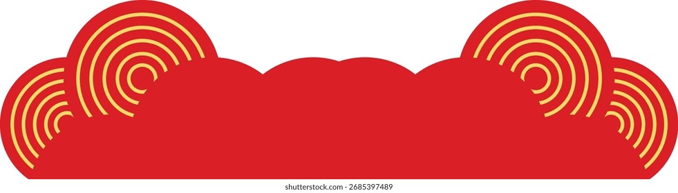 Traditional gold border vector isolated, chinese border flat vector illustration