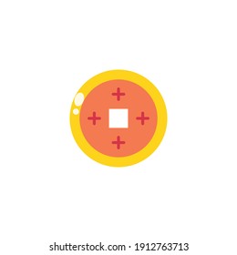 Traditional Gold Coin Flat Icon - Lunar New Year Elements Icon Set Vector Illustration