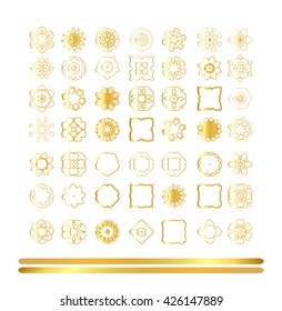 Traditional golden decor on white background.Oriental gold pattern. Abstract golden ornament.
