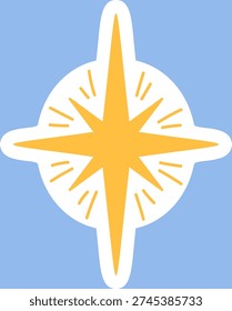 Traditional golden Easter star sticker