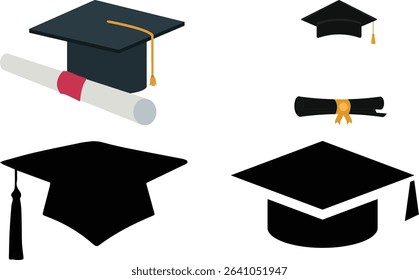 Traditional Graduation Hat isolated on transparent background. Congrats Graduates concept. Graduation cap or Mortarboard icon symbol. graduation cap vector,