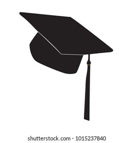 Traditional graduation student cap. Academic university or college hat. Vector illustration in flat style isolated on white background.