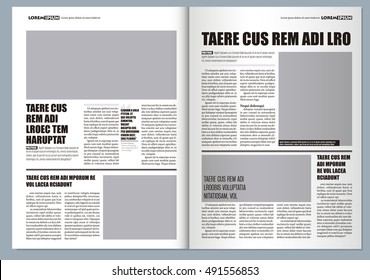 Traditional Graphical Design Template Newspaper, Gray Colors And A3 Format