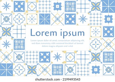 Traditional greek or mediterranean tiling pattern, vector abstract banner.