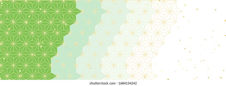 Traditional green Japanese style pattern reminiscent of green tea. The best background material for spring and early summer in Japan