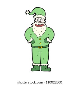 traditional green santa cartoon