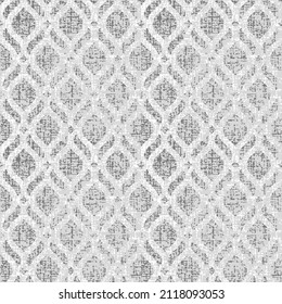 Traditional grey geometric retro pattern. Seamless ethnic fabric print. Rhombus tribe ornament in green and blue shades